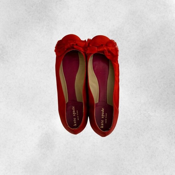 Orange Kate Spade Ballerinas with Bow - Picture 6 of 7